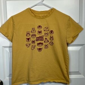 Animal Crossing New Horizon Graphic Tee Yellow crop top small gamer, Y2K  cute